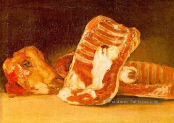 Nature morte avec Sheeps Head moderne Francisco Goya Peinture à l'huile